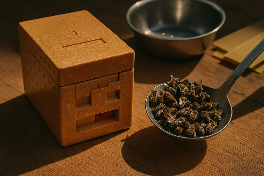 Apidea mit einer Kelle Bienen