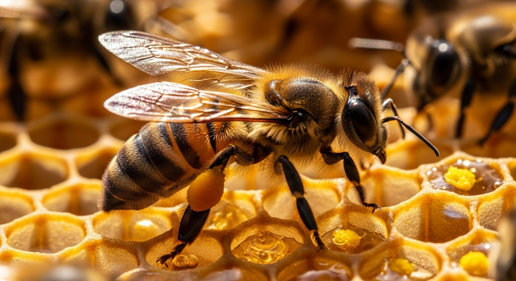 Honigbiene auf Wabe