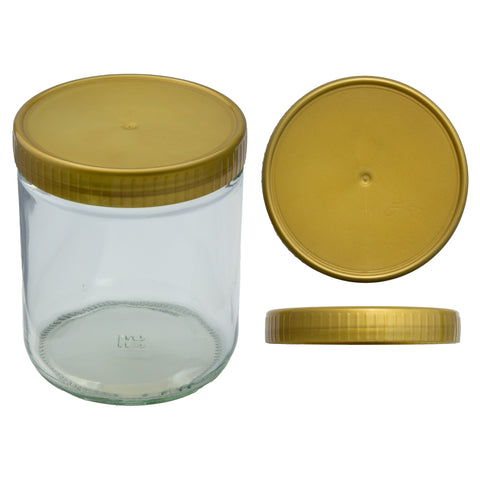 Neutrales Honigglas mit Kunststoffdeckel