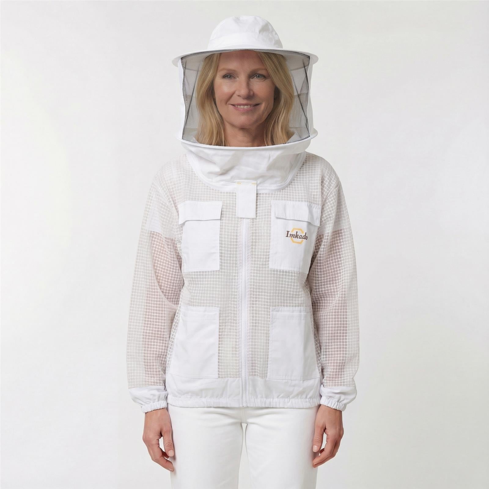 QWORK Imkeranzug mit langen Handschuhen, Imkerjacke mit Schleier, für Professionelle Bienenbisse Verhindern, XL QWORK Imkeranzug mit langen Handschuhen, Imkerjacke mit Schleier, für Professionelle Bienenbisse Verhindern, XL