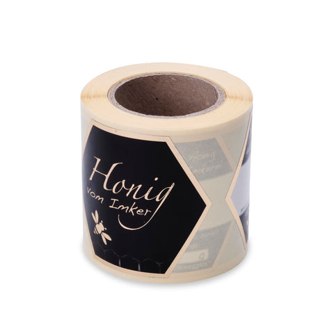 Honigglas-Etiketten Schwarz-Gold (100 Stk)