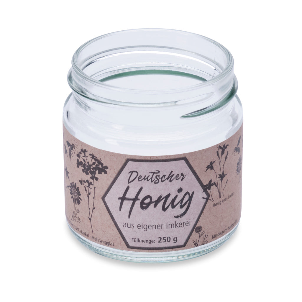 Honigglas Etikett 250g Öko-Natura Wiese auf Glas